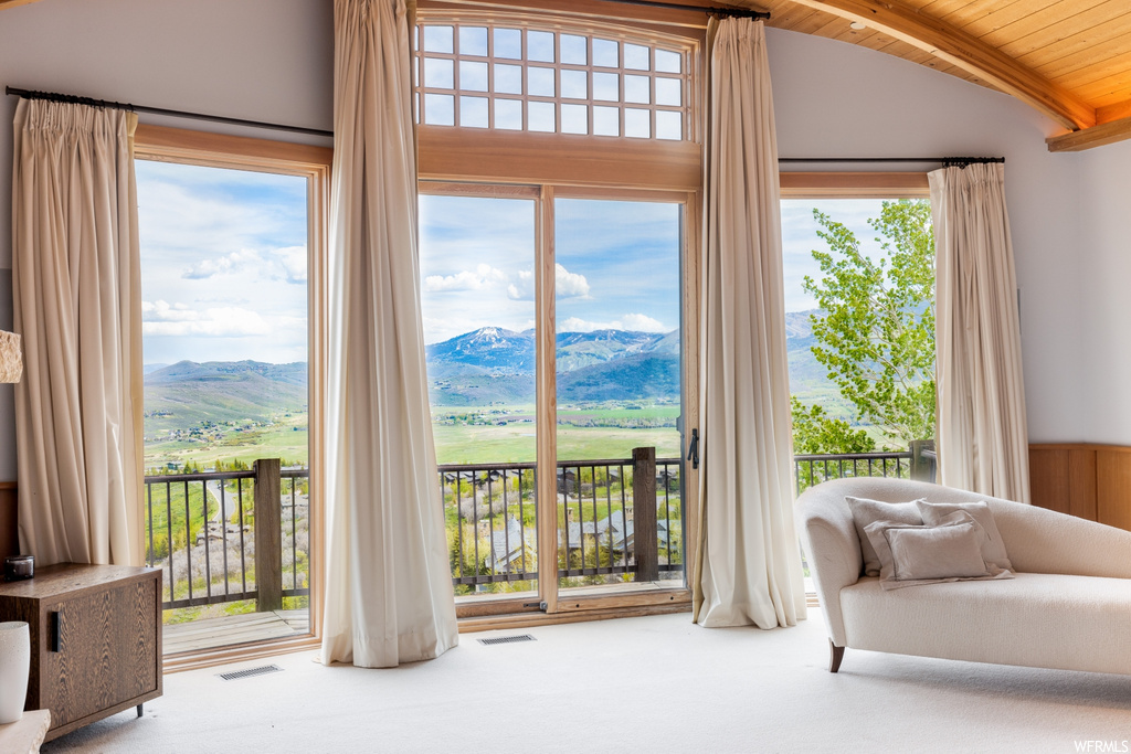 interior space featuring natural light and vaulted ceiling