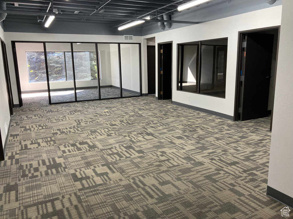 Below grade area with carpet flooring