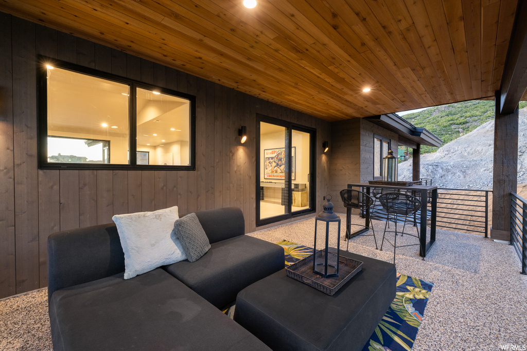 View of patio featuring an outdoor living space