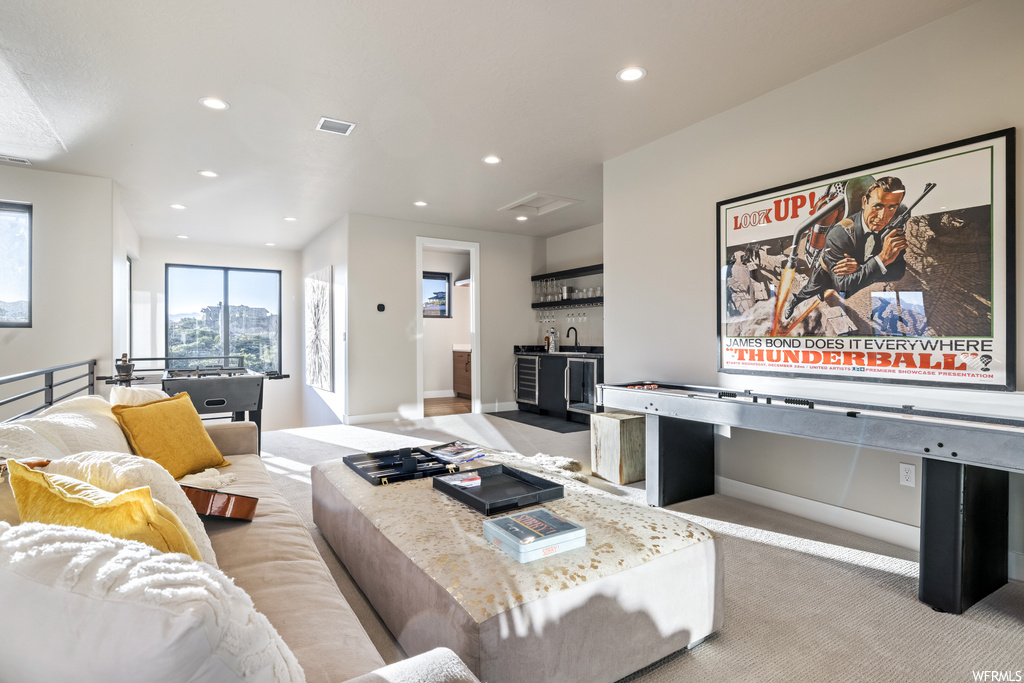 View of carpeted living room