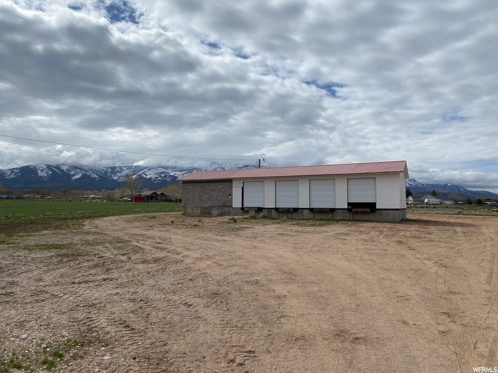 exterior space with a mountain view