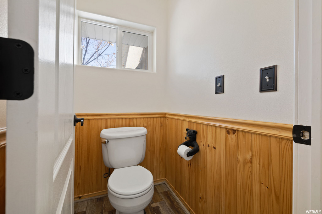bathroom with natural light and toilet