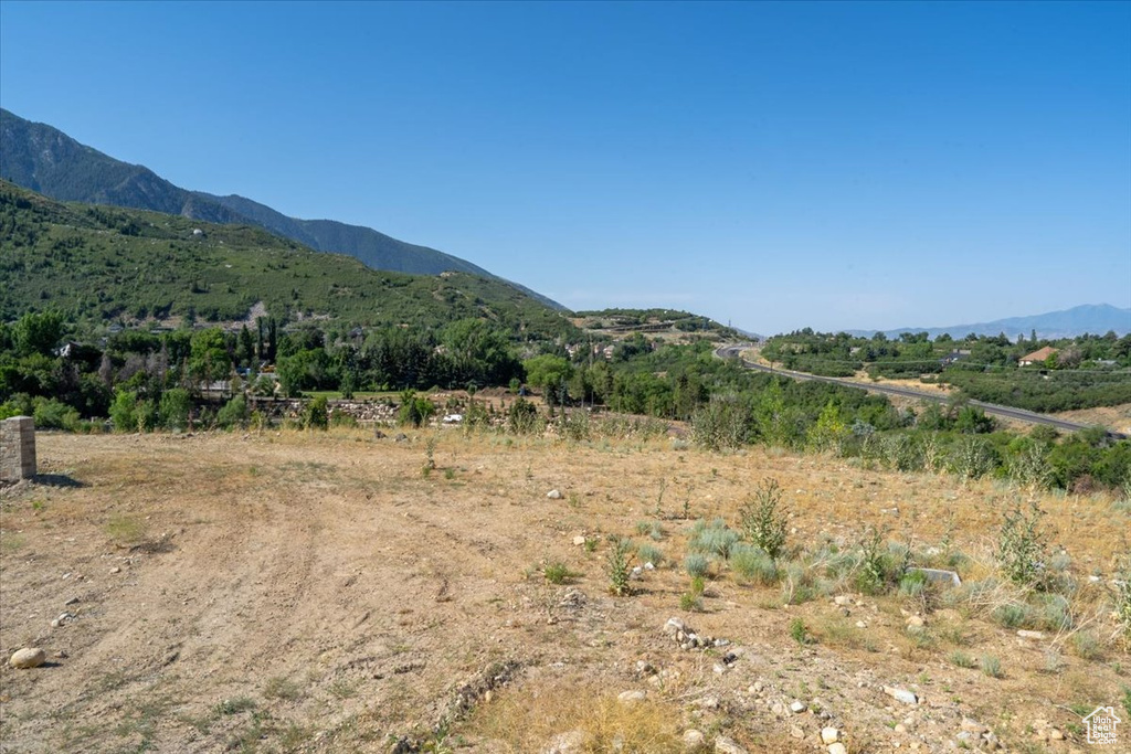 View of mountain background with rural landscape