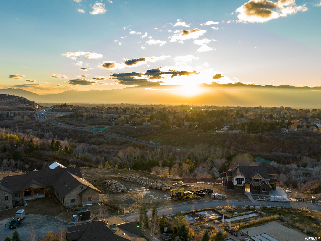 View of aerial view at dusk