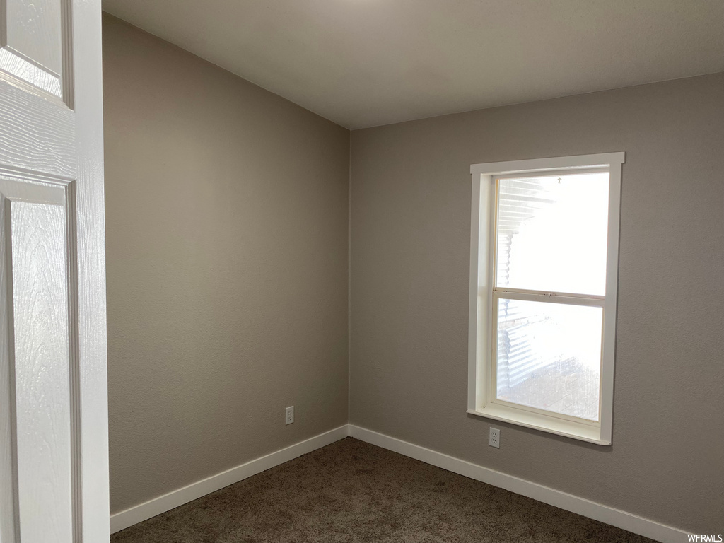 carpeted empty room featuring natural light