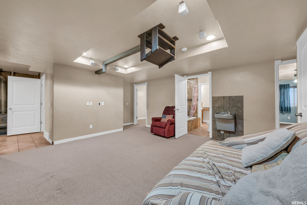 View of tiled bedroom