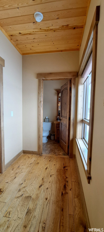 corridor with natural light and hardwood flooring