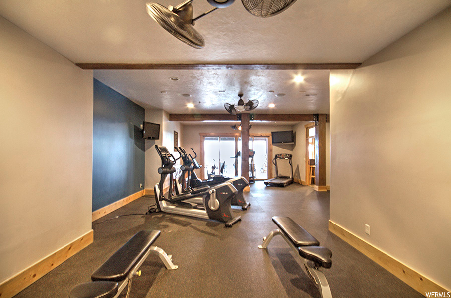 exercise room with TV