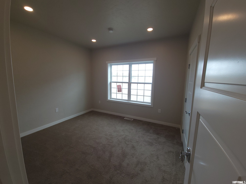 Spare room featuring carpet and natural light