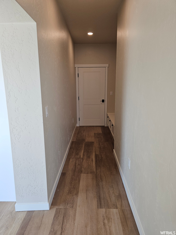 Hallway featuring light hardwood floors