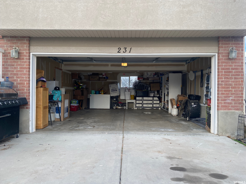 view of garage