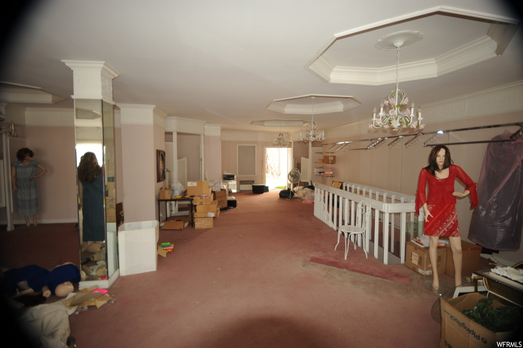 interior space with carpet and natural light
