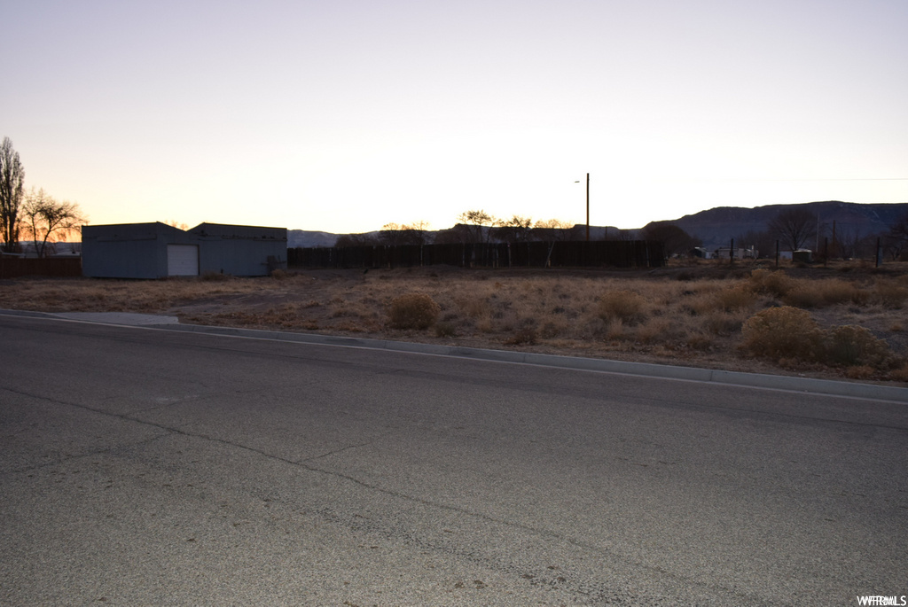 view of street with a mountain view