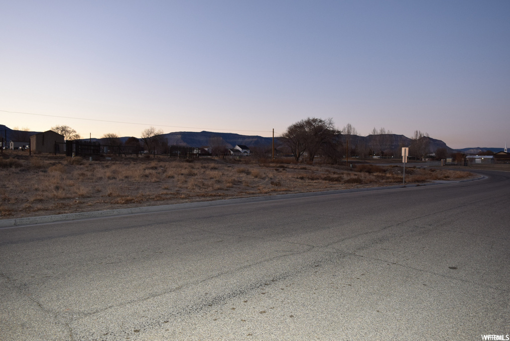 view of road with a mountain view