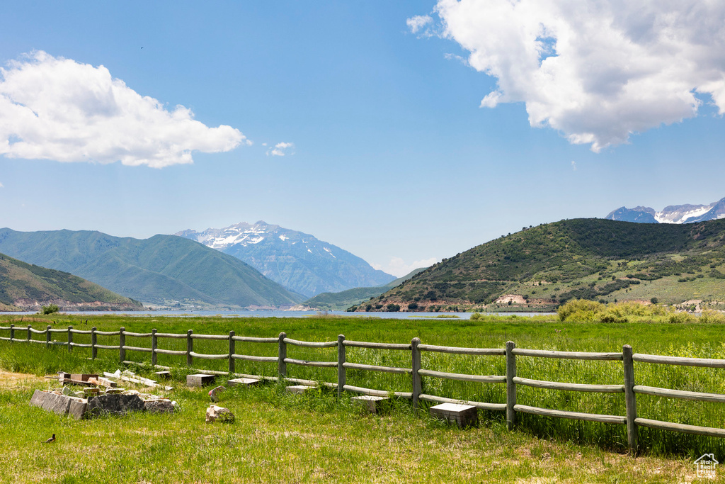 Mountain view featuring rural landscape and a pastoral area