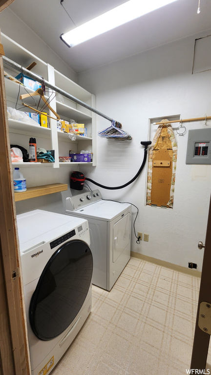 Laundry area featuring separate washer and dryer