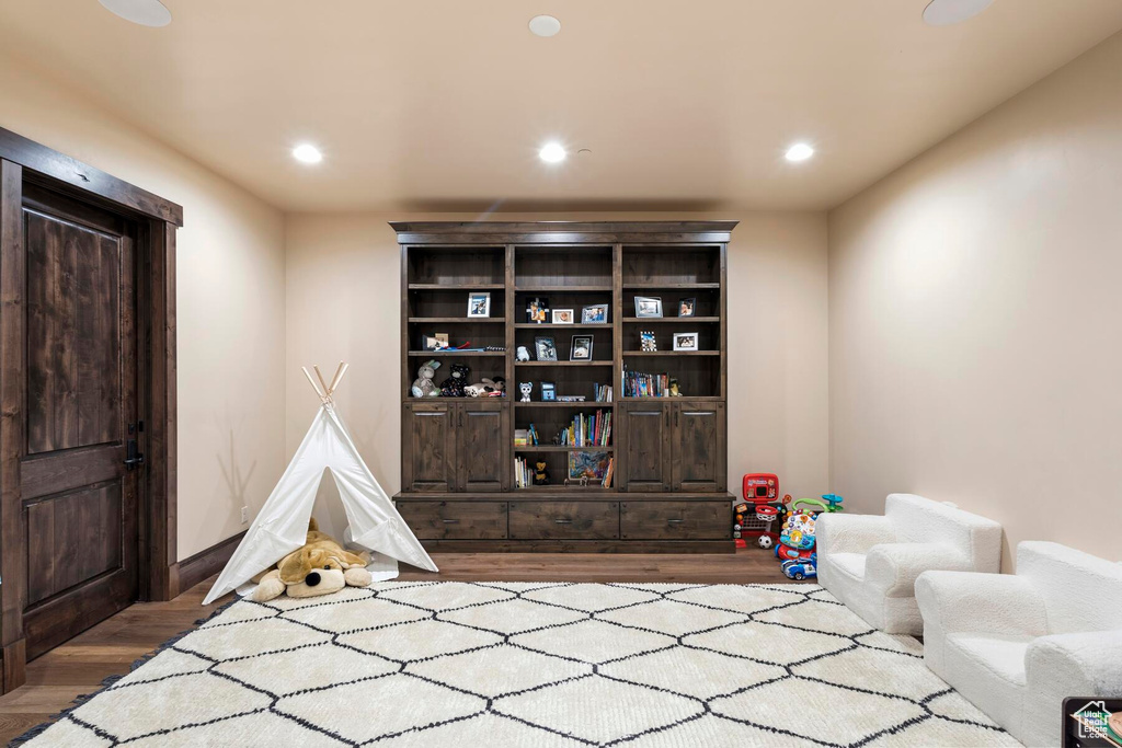 Interior space featuring dark hardwood / wood-style flooring