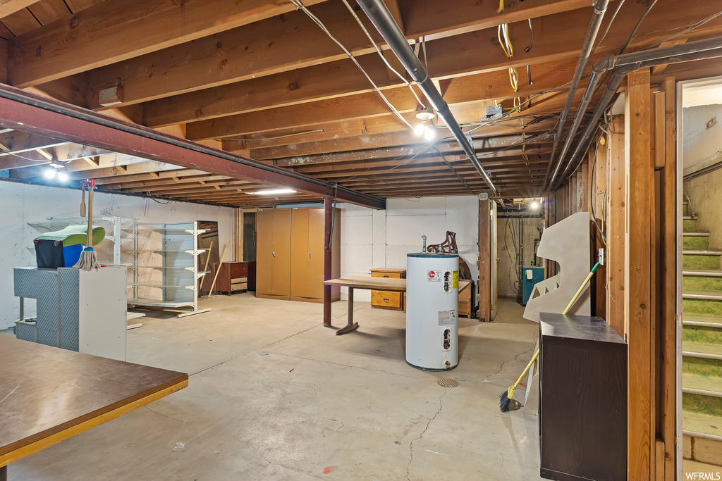 Basement with gas water heater