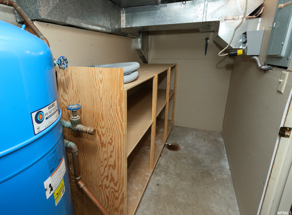 Interior space featuring water heater