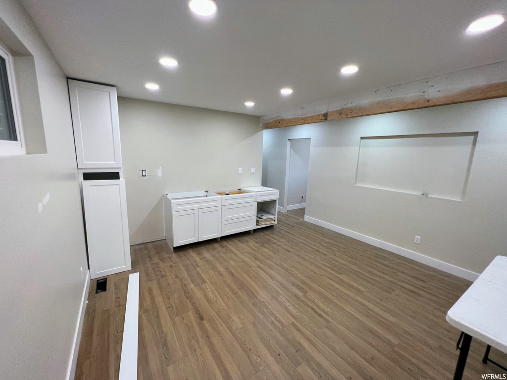 Interior space with hardwood flooring