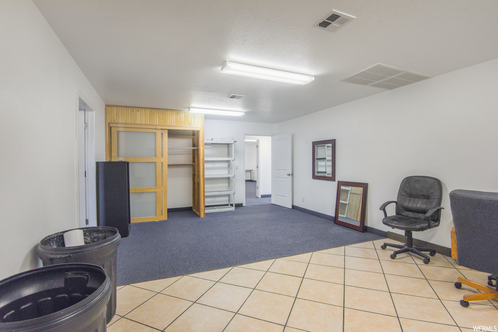Home office with carpet