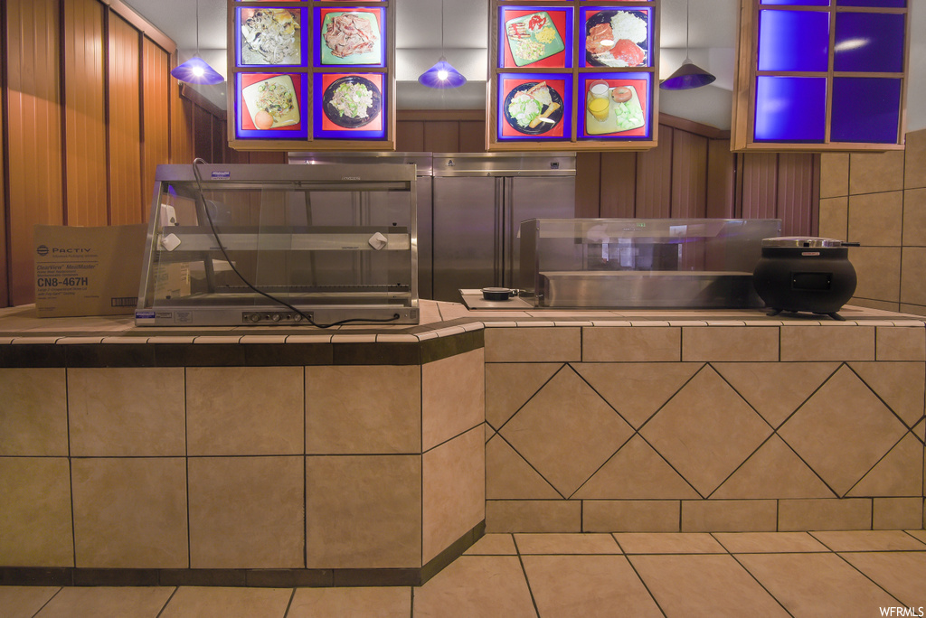 Kitchen with light floors