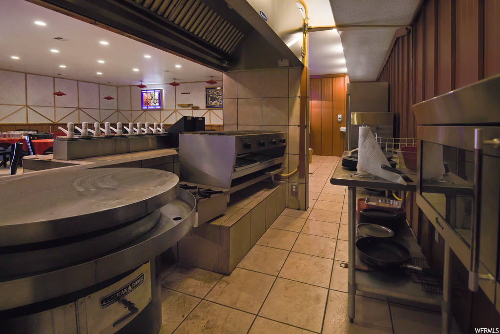 Reception area with tile floors