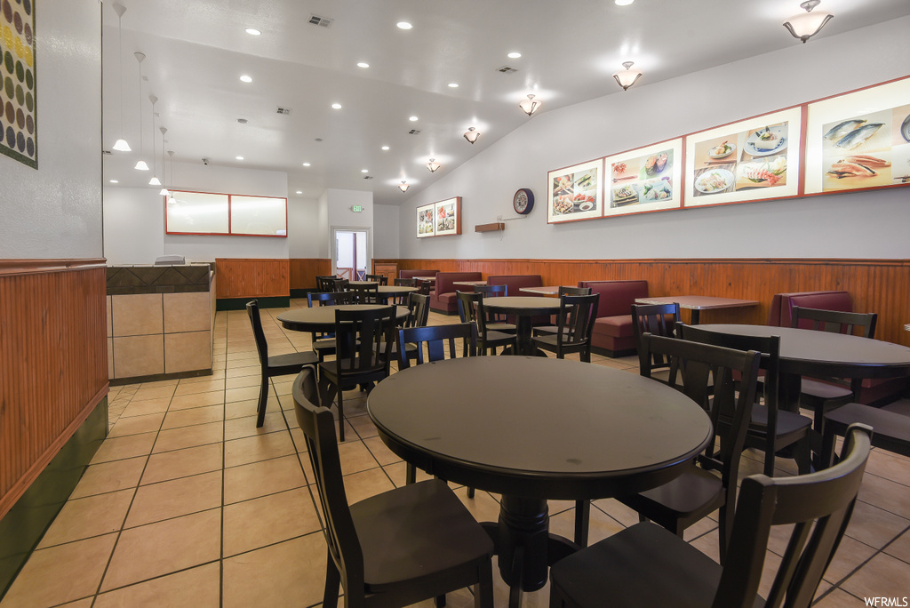 Dining room featuring tile floors