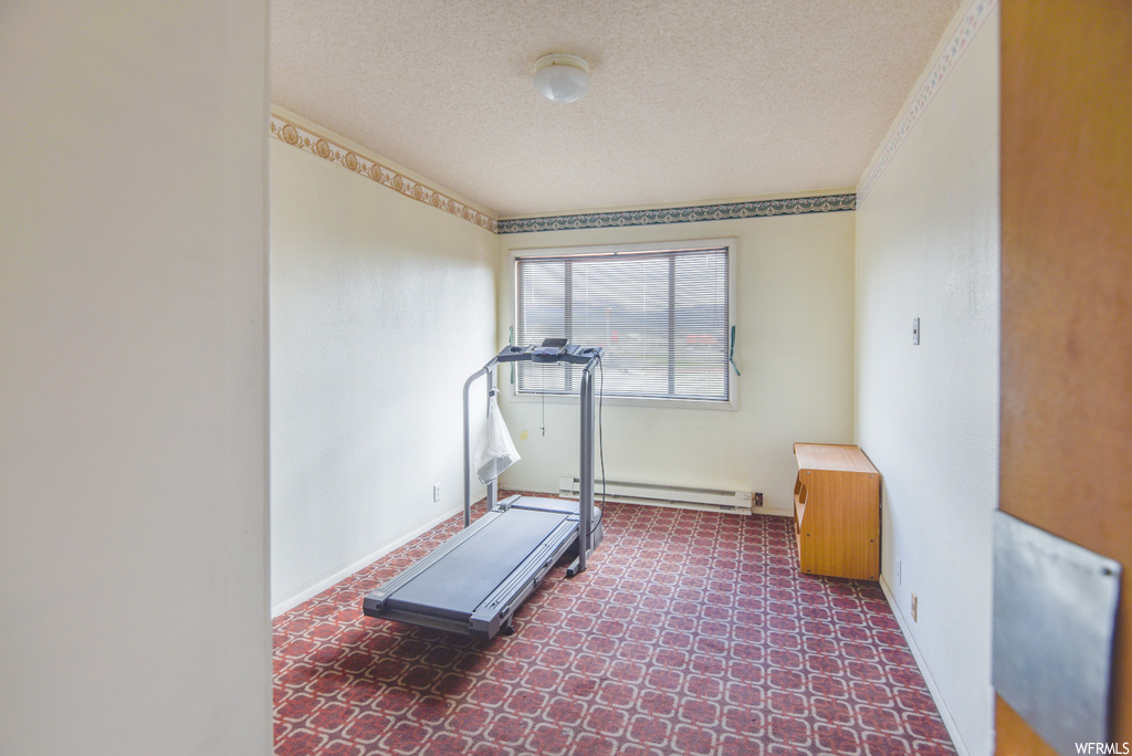 Workout area featuring natural light