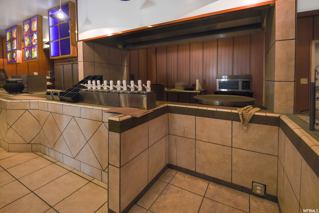 Kitchen with light floors