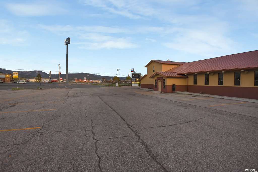 View of road with a mountain view