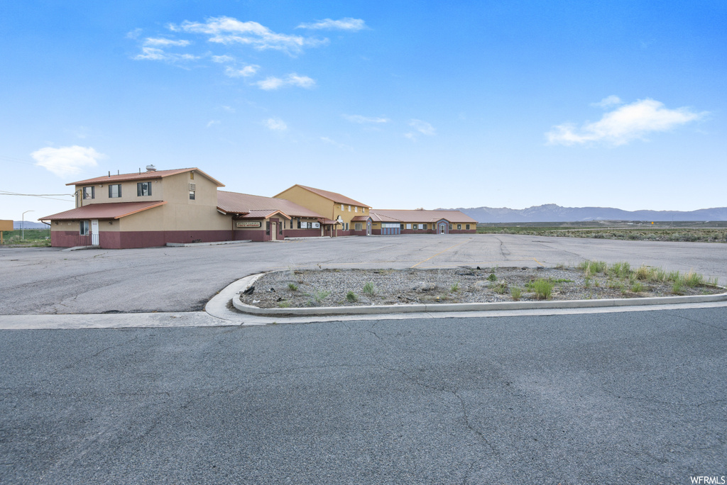 View of front facade featuring a mountain view