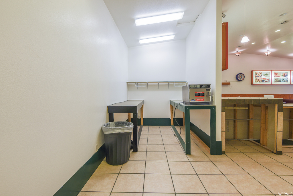 Interior space featuring tile flooring