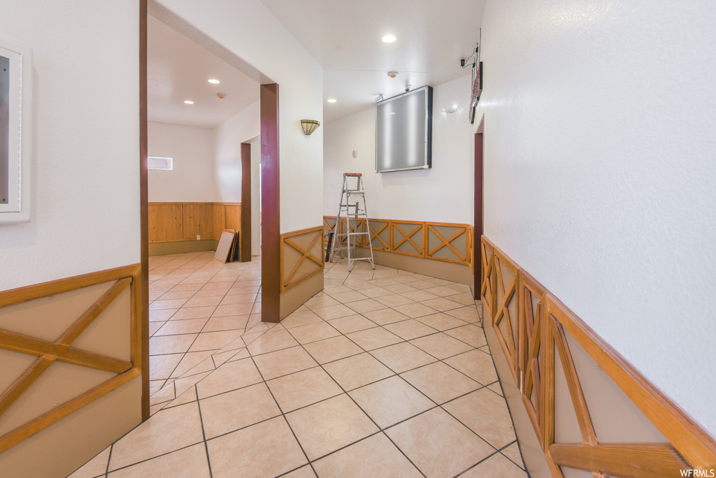 Interior space with tile floors