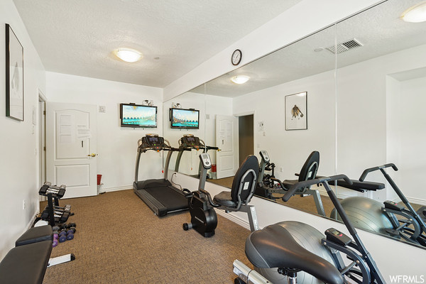 Workout area featuring TV