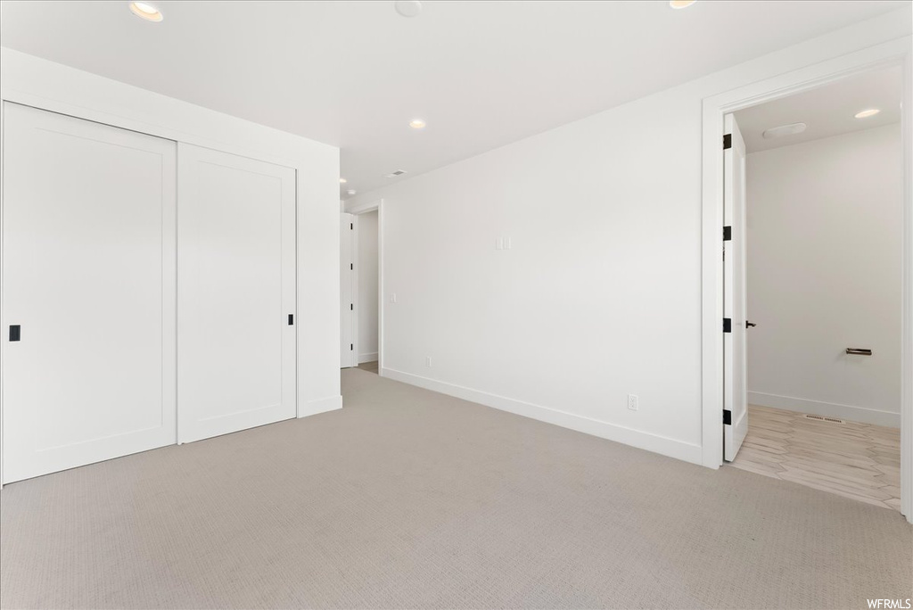 Bedroom with carpet