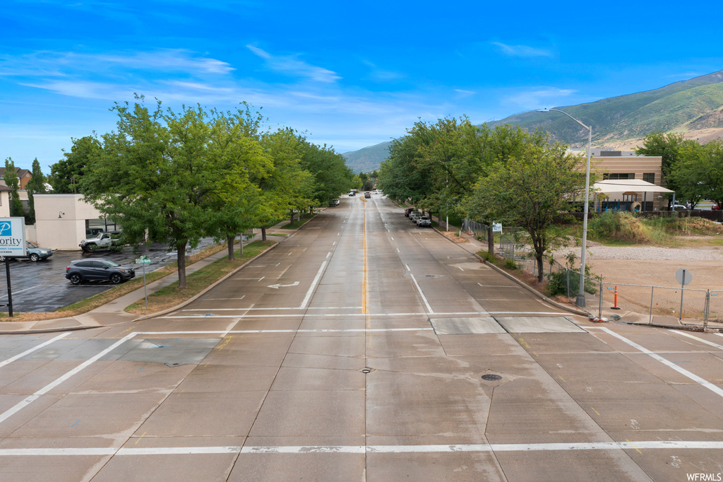 View of street featuring a mountain view