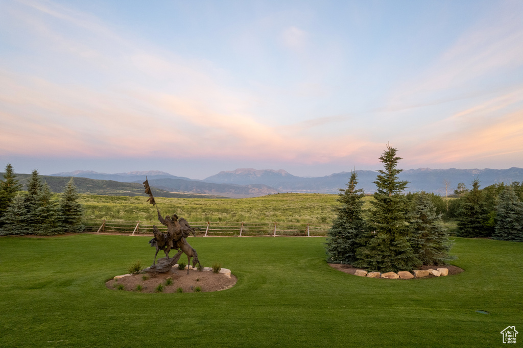 Mountain view featuring a rural view