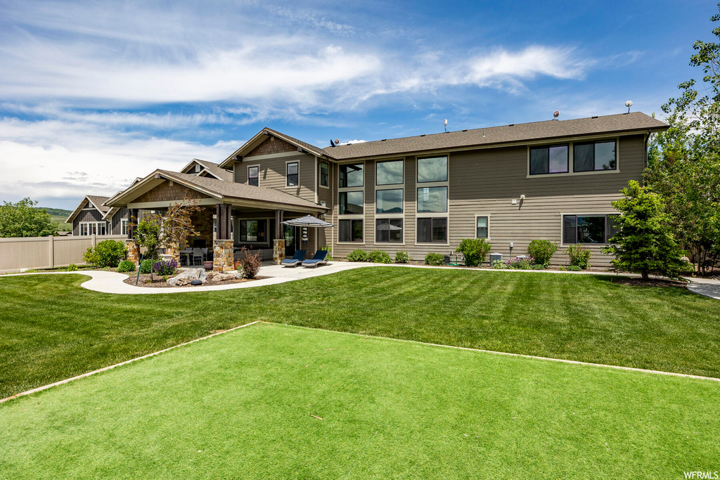 Exterior space with a lawn