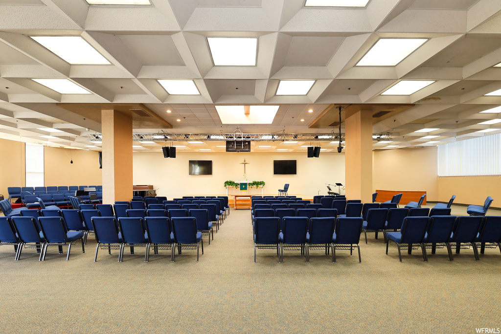 Community lobby with carpet