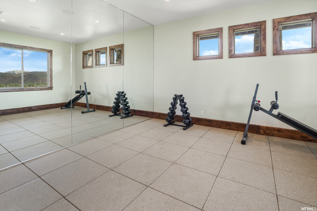 Workout area with natural light
