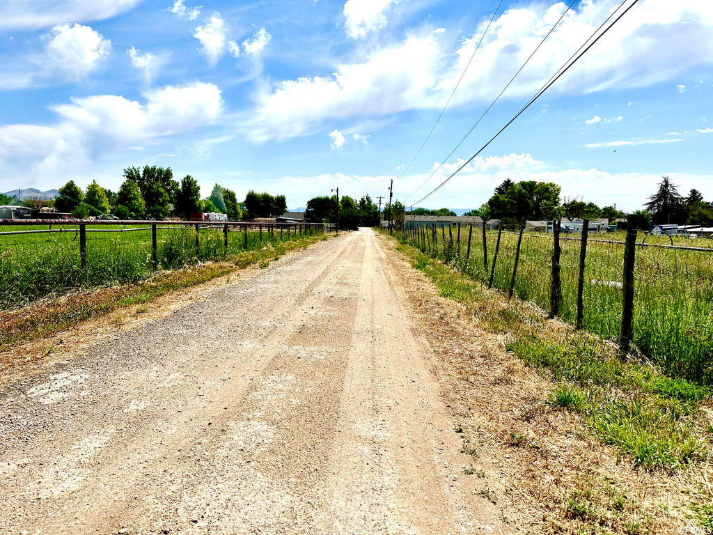 View of road with a yard