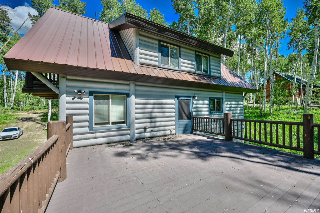 Exterior space with a deck
