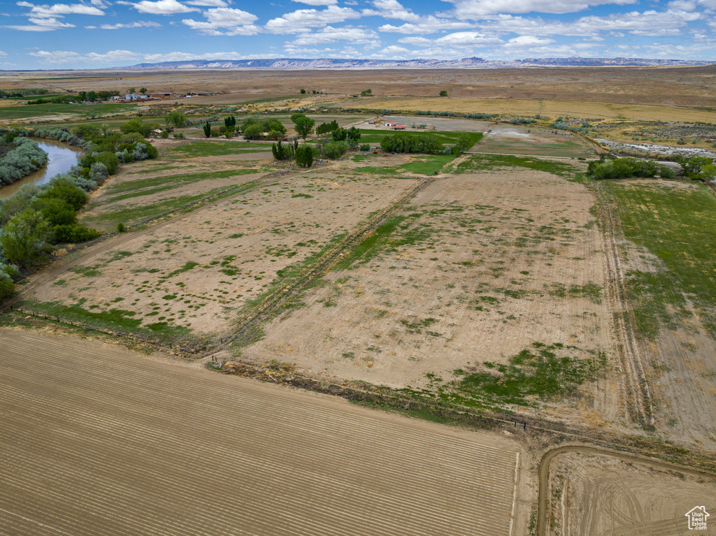 Aerial view with a rural view and a water view