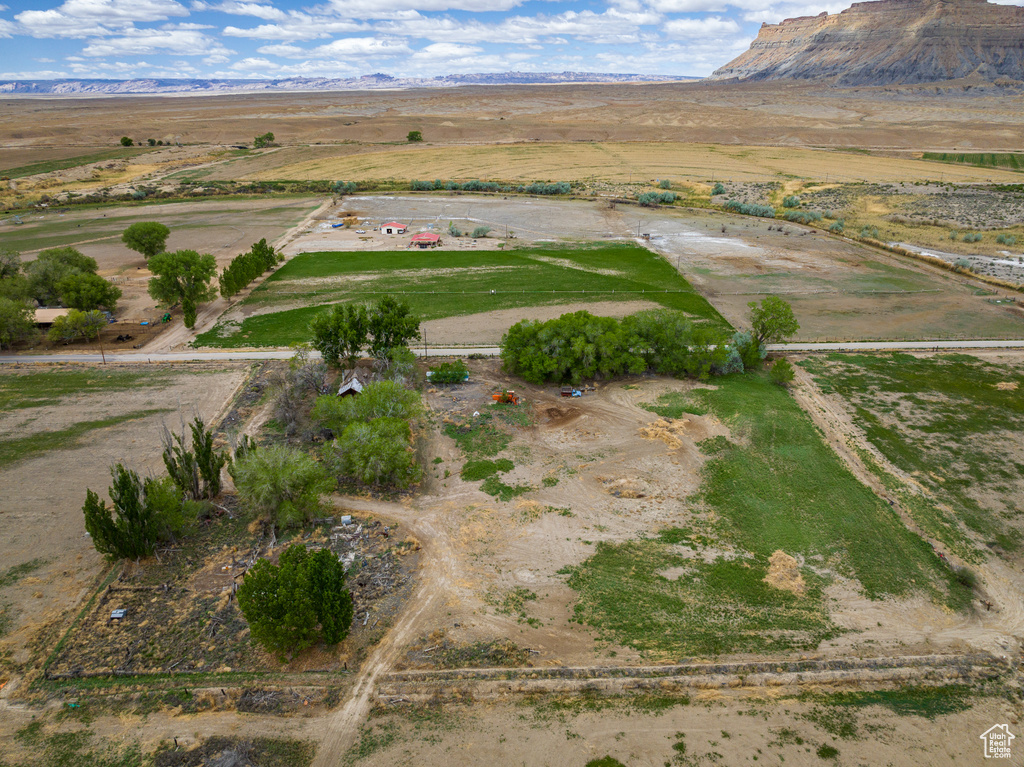 Bird's eye view with a mountain view and a rural view