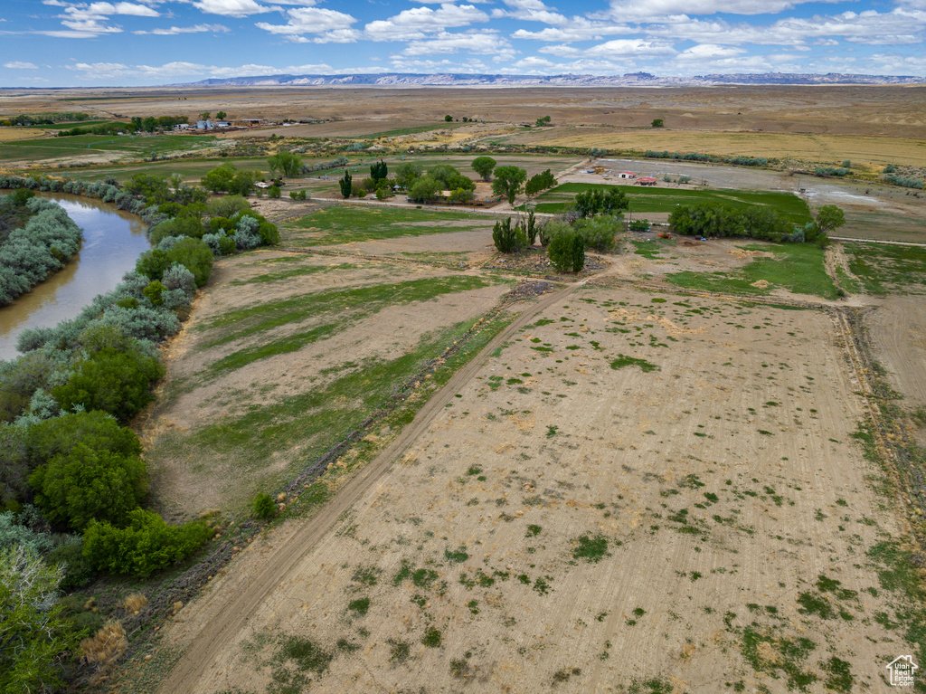 Aerial view with a rural view and a water view