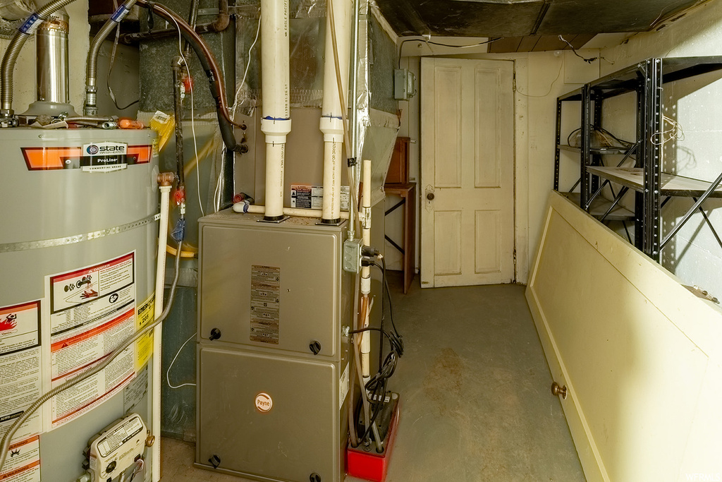 Utility room with water heater