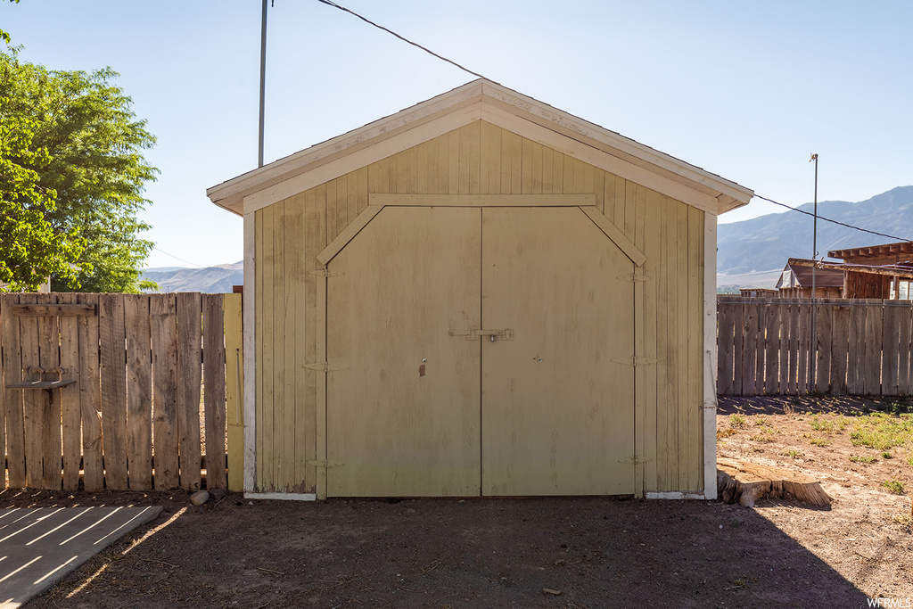 View of outdoor structure with central AC