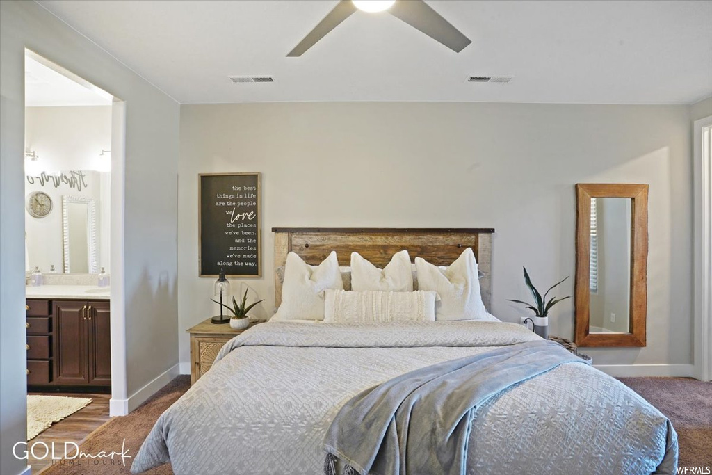 Bedroom with a ceiling fan