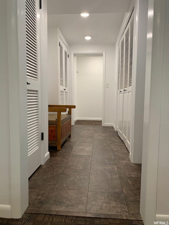 Corridor with tile floors